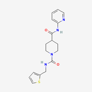 molecular formula C17H20N4O2S B2864497 N4-(吡啶-2-基)-N1-(噻吩-2-基甲基)哌啶-1,4-二甲酰胺 CAS No. 1226442-08-5