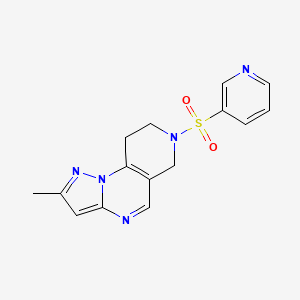molecular formula C15H15N5O2S B2864500 2-Methyl-7-(pyridin-3-ylsulfonyl)-6,7,8,9-tetrahydropyrazolo[1,5-a]pyrido[3,4-e]pyrimidine CAS No. 1797190-15-8