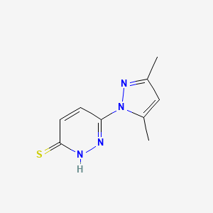 molecular formula C9H10N4S B2864508 6-(3,5-dimethyl-1H-pyrazol-1-yl)pyridazine-3-thiol CAS No. 311812-76-7