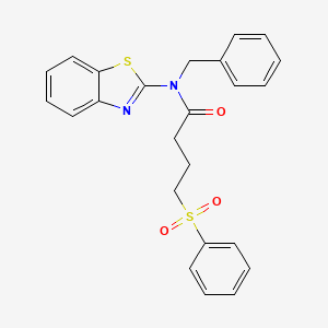 molecular formula C24H22N2O3S2 B2864509 N-(benzo[d]thiazol-2-yl)-N-benzyl-4-(phenylsulfonyl)butanamide CAS No. 941986-96-5