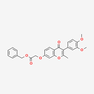 molecular formula C27H24O7 B2864516 benzyl 2-((3-(3,4-dimethoxyphenyl)-2-methyl-4-oxo-4H-chromen-7-yl)oxy)acetate CAS No. 610762-91-9