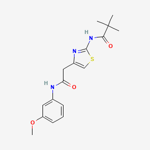 molecular formula C17H21N3O3S B2864517 N-(4-(2-((3-甲氧基苯基)氨基)-2-氧代乙基)噻唑-2-基)叔丁酰胺 CAS No. 921844-38-4