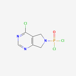 molecular formula C6H5Cl3N3OP B2864527 {4-Chloro-5H,6H,7H-pyrrolo[3,4-d]pyrimidin-6-yl}phosphonoyl dichloride CAS No. 2090838-15-4