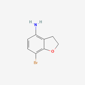 molecular formula C8H8BrNO B2864528 7-Bromo-2,3-dihydro-1-benzofuran-4-amine CAS No. 1368214-42-9