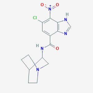 molecular formula C15H16ClN5O3 B286453 N-(1-azabicyclo[2.2.2]octan-3-yl)-6-chloro-7-nitro-1H-benzimidazole-4-carboxamide 