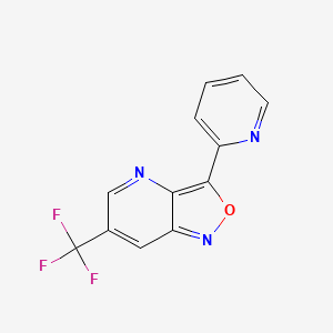molecular formula C12H6F3N3O B2864532 3-(2-Pyridinyl)-6-(trifluoromethyl)isoxazolo[4,3-b]pyridine CAS No. 339106-65-9