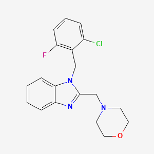 molecular formula C19H19ClFN3O B2864551 4-[[1-[(2-Chloro-6-fluorophenyl)methyl]benzimidazol-2-yl]methyl]morpholine CAS No. 872581-71-0
