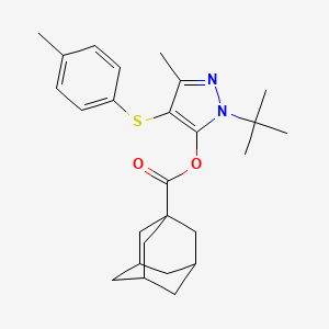 molecular formula C26H34N2O2S B2864553 [2-Tert-butyl-5-methyl-4-(4-methylphenyl)sulfanylpyrazol-3-yl] adamantane-1-carboxylate CAS No. 851128-01-3