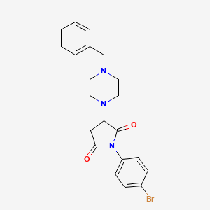 molecular formula C21H22BrN3O2 B2864559 3-(4-苄基哌嗪-1-基)-1-(4-溴苯基)吡咯烷-2,5-二酮 CAS No. 299408-53-0