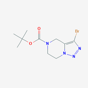 molecular formula C10H15BrN4O2 B2864564 tert-butyl 3-bromo-6,7-dihydro-[1,2,3]triazolo[1,5-a]pyrazine-5(4H)-carboxylate CAS No. 1251002-97-7
