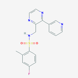 4-fluoro-2-methyl-N-((3-(pyridin-3-yl)pyrazin-2-yl)methyl)benzenesulfonamide