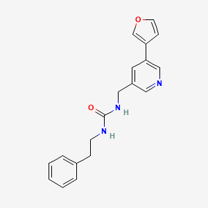 molecular formula C19H19N3O2 B2864580 1-((5-(Furan-3-yl)pyridin-3-yl)methyl)-3-phenethylurea CAS No. 2034236-16-1