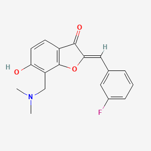 molecular formula C18H16FNO3 B2864581 (Z)-7-((二甲氨基)甲基)-2-(3-氟苄基亚甲基)-6-羟基苯并呋喃-3(2H)-酮 CAS No. 896849-38-0