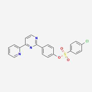 molecular formula C21H14ClN3O3S B2864587 4-[4-(2-吡啶基)-2-嘧啶基]苯基 4-氯苯磺酸盐 CAS No. 477857-48-0