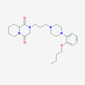 molecular formula C25H38N4O3 B286459 4-[3-[4-(2-Butoxyphenyl)piperazino]propyl]-1,4-diazabicyclo[4.4.0]decane-2,5-dione 