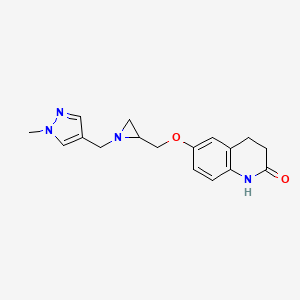6-[[1-[(1-Methylpyrazol-4-yl)methyl]aziridin-2-yl]methoxy]-3,4-dihydro-1H-quinolin-2-one