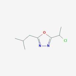 molecular formula C8H13ClN2O B2864617 2-(1-Chloroethyl)-5-(2-methylpropyl)-1,3,4-oxadiazole CAS No. 926231-94-9