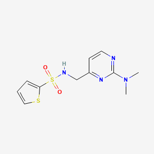 molecular formula C11H14N4O2S2 B2864618 N-((2-(二甲氨基)嘧啶-4-基)甲基)噻吩-2-磺酰胺 CAS No. 1797082-71-3