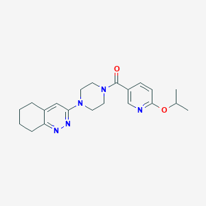 molecular formula C21H27N5O2 B2864622 (6-Isopropoxypyridin-3-yl)(4-(5,6,7,8-tetrahydrocinnolin-3-yl)piperazin-1-yl)methanone CAS No. 2034510-56-8