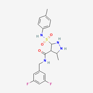 molecular formula C19H18F2N4O3S B2864626 N-[(3,5-difluorophenyl)methyl]-3-methyl-5-[(4-methylphenyl)sulfamoyl]-1H-pyrazole-4-carboxamide CAS No. 1322789-38-7