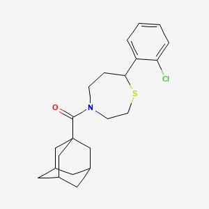 molecular formula C22H28ClNOS B2864637 (1s,3s)-Adamantan-1-yl(7-(2-chlorophenyl)-1,4-thiazepan-4-yl)methanone CAS No. 1797907-55-1