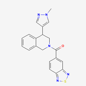 molecular formula C20H17N5OS B2864642 苯并[c][1,2,5]噻二唑-5-基(4-(1-甲基-1H-吡唑-4-基)-3,4-二氢异喹啉-2(1H)-基)甲酮 CAS No. 2327590-85-0