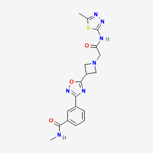 N-methyl-3-(5-(1-(2-((5-methyl-1,3,4-thiadiazol-2-yl)amino)-2-oxoethyl)azetidin-3-yl)-1,2,4-oxadiazol-3-yl)benzamide