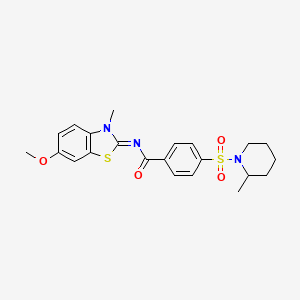 (E)-N-(6-methoxy-3-methylbenzo[d]thiazol-2(3H)-ylidene)-4-((2-methylpiperidin-1-yl)sulfonyl)benzamide