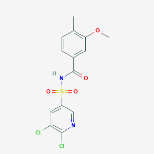molecular formula C14H12Cl2N2O4S B2864662 N-[(5,6-dichloropyridin-3-yl)sulfonyl]-3-methoxy-4-methylbenzamide CAS No. 2094906-07-5