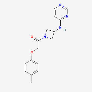 molecular formula C16H18N4O2 B2864663 2-(4-甲基苯氧基)-1-{3-[(嘧啶-4-基)氨基]氮杂环丁-1-基}乙烷-1-酮 CAS No. 2097909-11-8