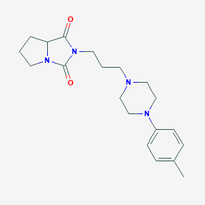molecular formula C20H28N4O2 B286467 2-[3-[4-(4-Methylphenyl)piperazin-1-yl]propyl]-5,6,7,7a-tetrahydropyrrolo[1,2-c]imidazole-1,3-dione 