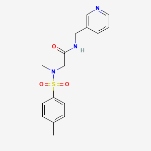 molecular formula C16H19N3O3S B2864688 2-[甲基-(4-甲基苯基)磺酰氨基]-N-(吡啶-3-基甲基)乙酰胺 CAS No. 501914-64-3