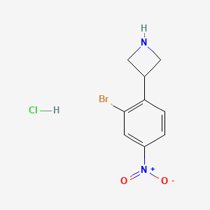 molecular formula C9H10BrClN2O2 B2864690 3-(2-溴-4-硝基苯基)氮杂环丁烷；盐酸盐 CAS No. 2411309-15-2