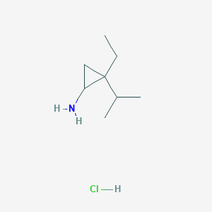 molecular formula C8H18ClN B2864696 2-Ethyl-2-(propan-2-yl)cyclopropan-1-amine hydrochloride CAS No. 1909312-03-3