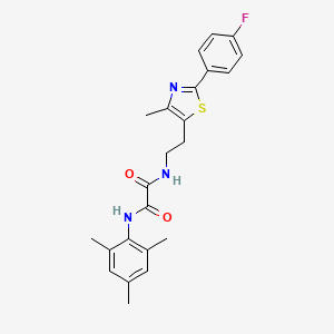 molecular formula C23H24FN3O2S B2864698 N1-(2-(2-(4-fluorophenyl)-4-methylthiazol-5-yl)ethyl)-N2-mesityloxalamide CAS No. 895803-24-4