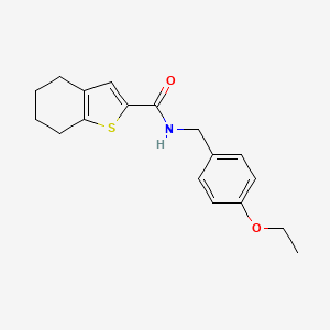 molecular formula C18H21NO2S B2864699 N-(4-ethoxybenzyl)-4,5,6,7-tetrahydro-1-benzothiophene-2-carboxamide CAS No. 1252901-55-5
