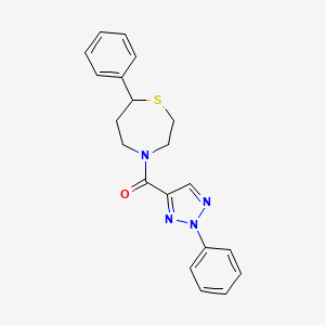 molecular formula C20H20N4OS B2864703 (7-phenyl-1,4-thiazepan-4-yl)(2-phenyl-2H-1,2,3-triazol-4-yl)methanone CAS No. 1797204-55-7