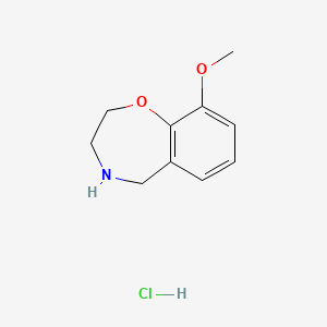 molecular formula C10H14ClNO2 B2864704 盐酸 9-甲氧基-2,3,4,5-四氢-1,4-苯并恶杂卓 CAS No. 2138509-39-2