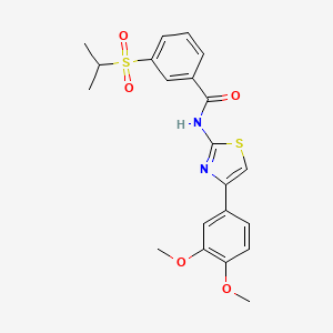 molecular formula C21H22N2O5S2 B2864705 N-(4-(3,4-dimethoxyphenyl)thiazol-2-yl)-3-(isopropylsulfonyl)benzamide CAS No. 919862-39-8