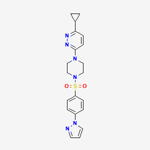 3-(4-((4-(1H-pyrazol-1-yl)phenyl)sulfonyl)piperazin-1-yl)-6-cyclopropylpyridazine