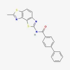 N-(7-methyl-[1,3]thiazolo[5,4-e][1,3]benzothiazol-2-yl)-4-phenylbenzamide