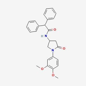 molecular formula C26H26N2O4 B2864723 N-[1-(3,4-dimethoxyphenyl)-5-oxopyrrolidin-3-yl]-2,2-diphenylacetamide CAS No. 900997-45-7