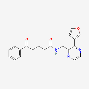 molecular formula C20H19N3O3 B2864725 N-((3-(furan-3-yl)pyrazin-2-yl)methyl)-5-oxo-5-phenylpentanamide CAS No. 2034395-20-3