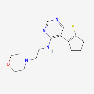 molecular formula C15H20N4OS B2864732 N-(2-吗啉乙基)-6,7-二氢-5H-环戊并[4,5]噻吩并[2,3-d]嘧啶-4-胺 CAS No. 670270-14-1