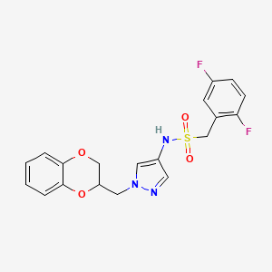 1-(2,5-difluorophenyl)-N-(1-((2,3-dihydrobenzo[b][1,4]dioxin-2-yl)methyl)-1H-pyrazol-4-yl)methanesulfonamide