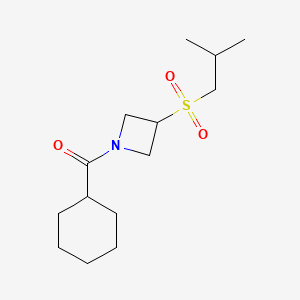 molecular formula C14H25NO3S B2864736 环己基(3-(异丁基磺酰基)氮杂环丁-1-基)甲酮 CAS No. 1798035-43-4