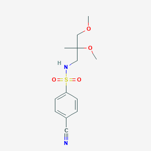 molecular formula C13H18N2O4S B2864746 4-cyano-N-(2,3-dimethoxy-2-methylpropyl)benzene-1-sulfonamide CAS No. 2034397-73-2