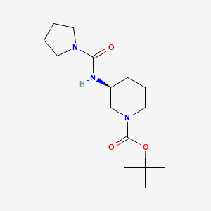 molecular formula C15H27N3O3 B2864753 (S)-tert-Butyl 3-(pyrrolidine-1-carboxamido)piperidine-1-carboxylate CAS No. 1338222-48-2