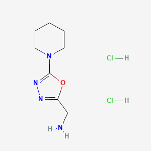 molecular formula C8H16Cl2N4O B2864756 (5-哌啶-1-基-1,3,4-恶二唑-2-基)甲胺；二盐酸盐 CAS No. 2243507-54-0