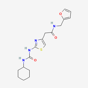 molecular formula C17H22N4O3S B2864758 2-(2-(3-环己基脲基)噻唑-4-基)-N-(呋喃-2-基甲基)乙酰胺 CAS No. 921476-40-6